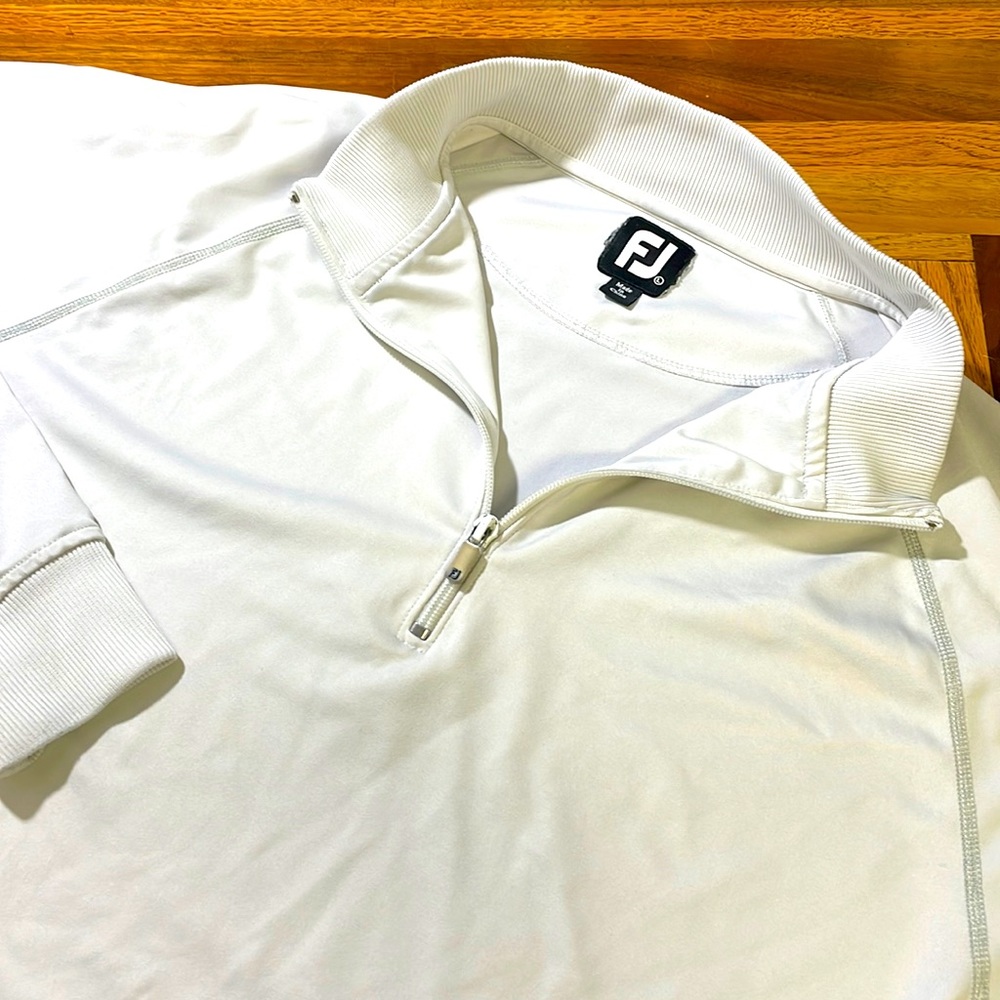 FootJoy White Zip Up Sweater